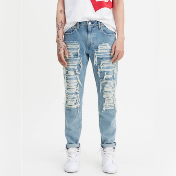 NWT Levi's Men's Premium Hi-Ball Roll Distressed Ripped Jeans - Picture 5 of 16